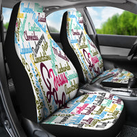 Thumbnail for Custom-Made Holy Bible Books White Purple Car Seat Cover - JaZazzy 