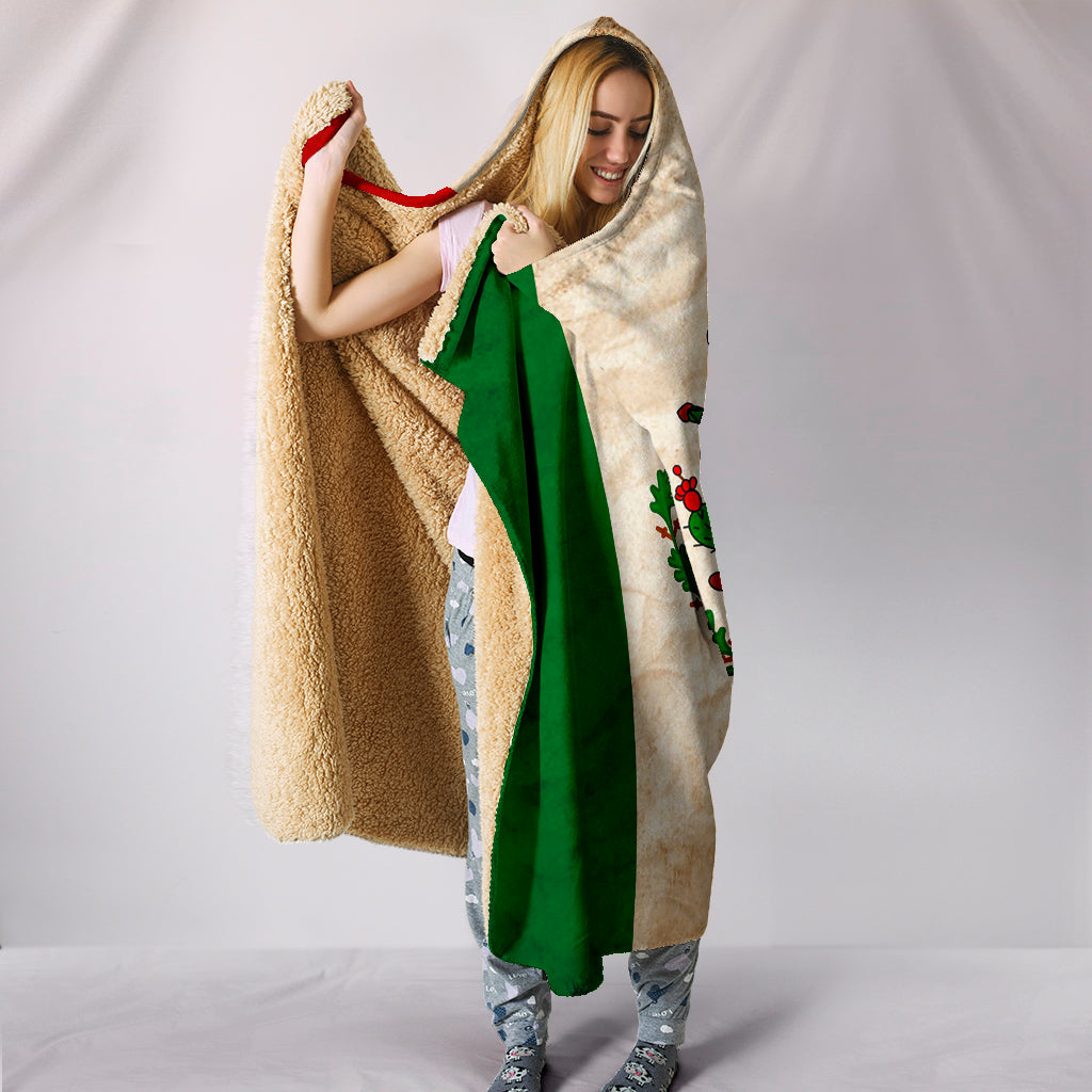 Hoodie Blanket - Mexican Flag Print_Green-White-Red - JaZazzy 