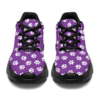 Thumbnail for Paw Print Purple Chunky Sneakers