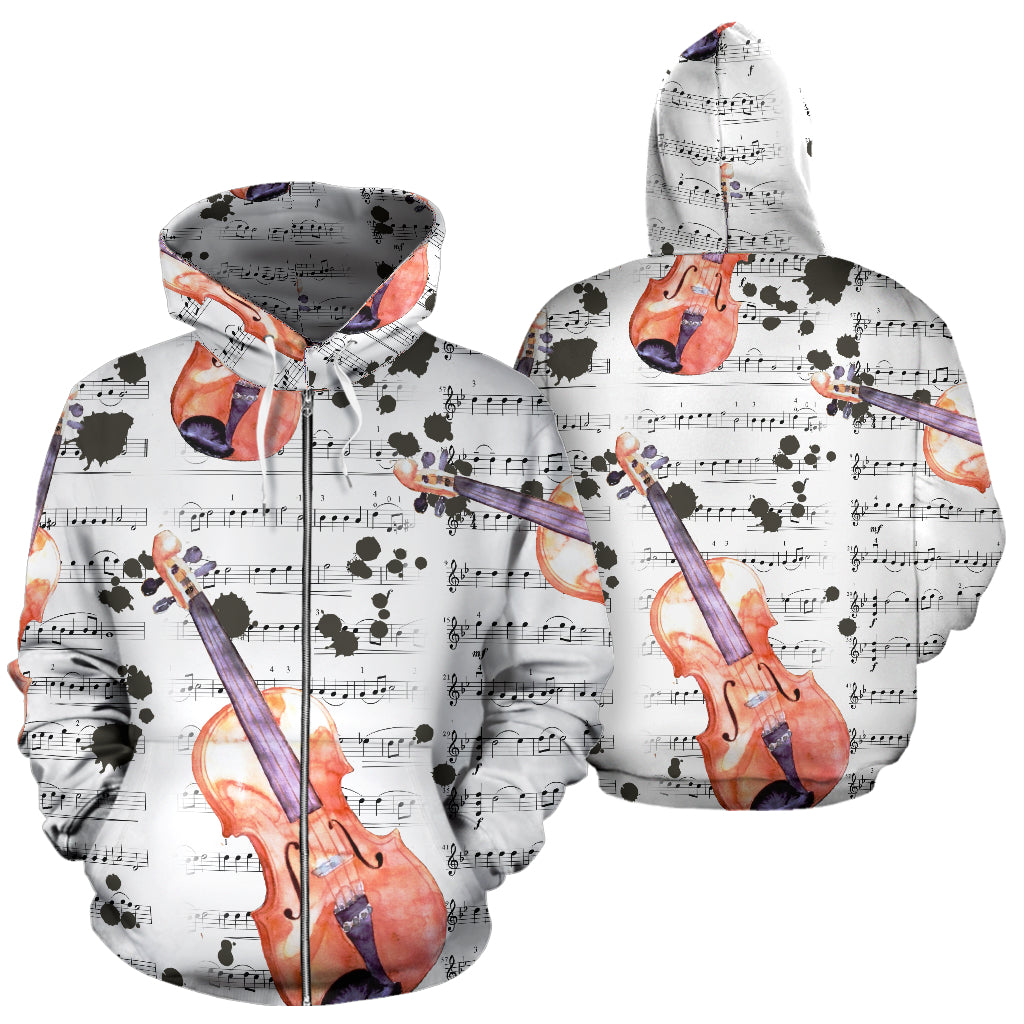 Guitar Lovers All Over Hoodie - JaZazzy 