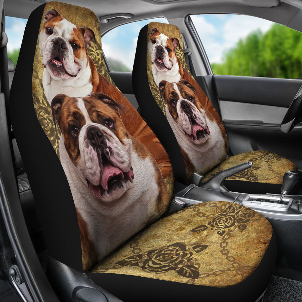 Bulldog Car Seat Covers (Set of 2) - JaZazzy 