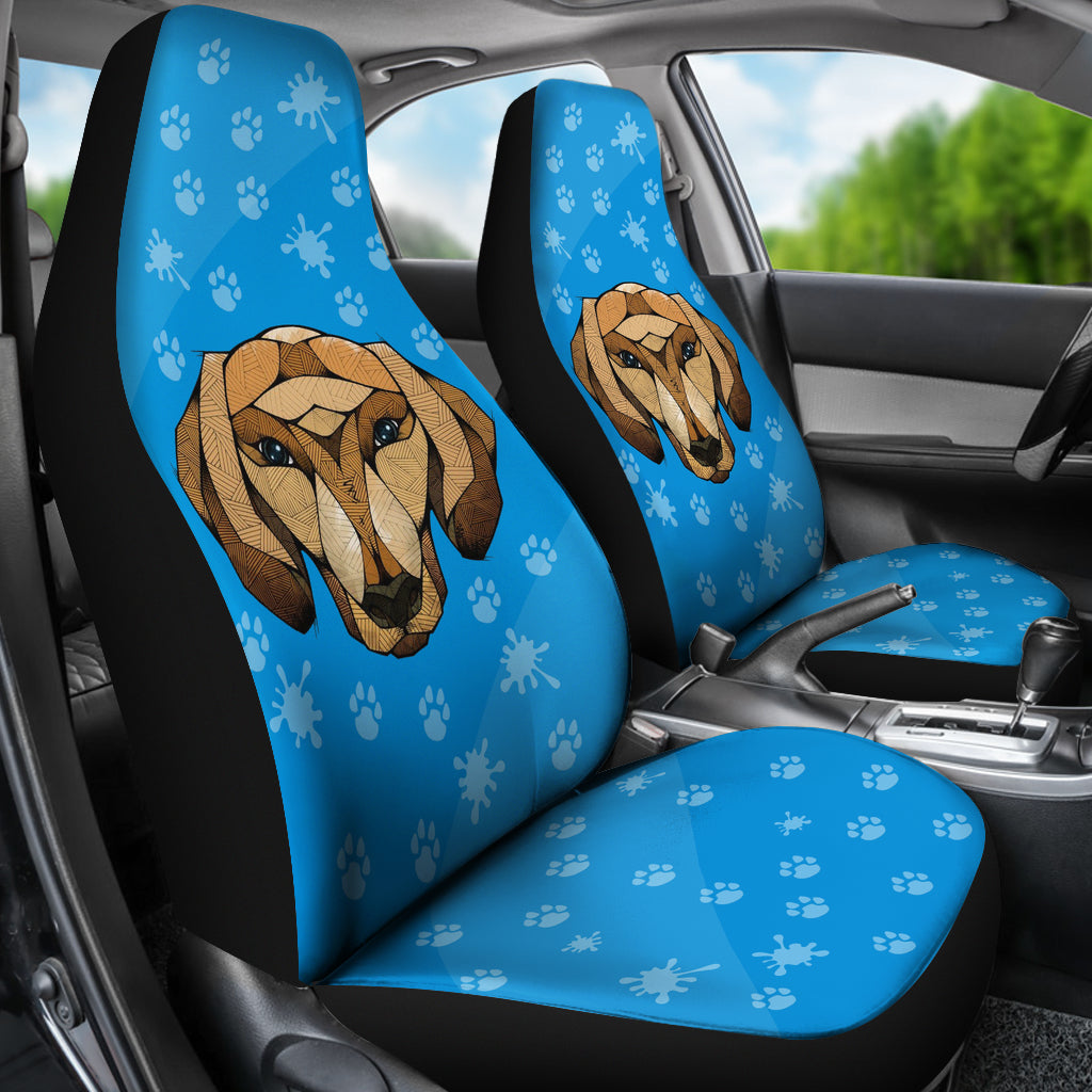 Dachshund Face Blue Car Seat Covers - JaZazzy 