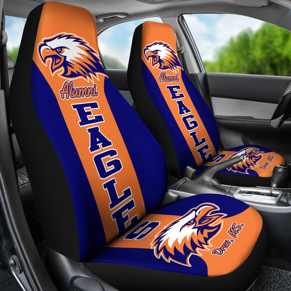 DREW H.S. Navy-Orange Car Seat Cover-v1 - JaZazzy 