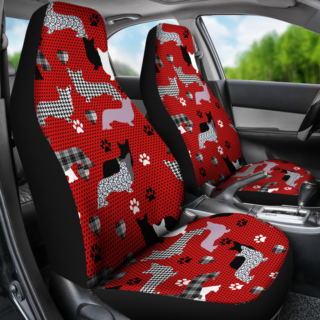 Dogs Red Car Seat Covers - JaZazzy 