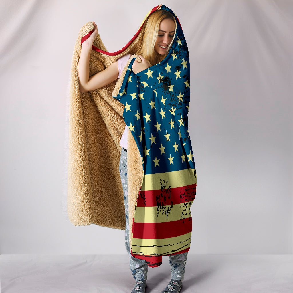 American Flag Hooded Blanket_Red-White-Blue - JaZazzy 