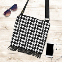 Thumbnail for Black and White Crossbody Boho Handbag
