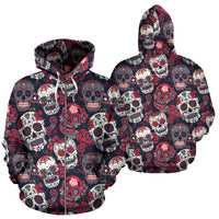 Thumbnail for Skull Lovers All Over Hoodie - JaZazzy 