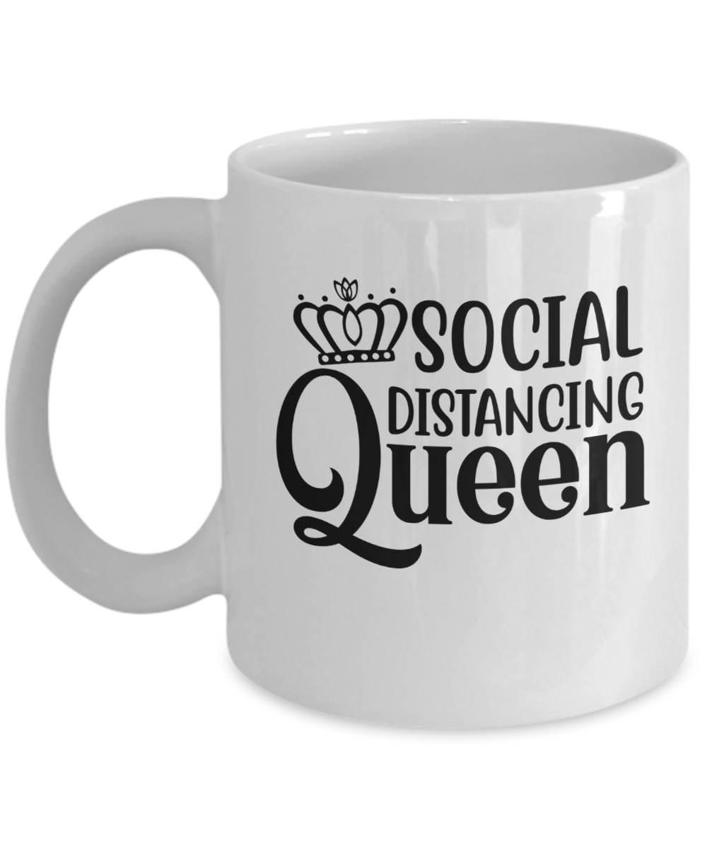 Funny Mug-social distancing queen-Coffee Cup