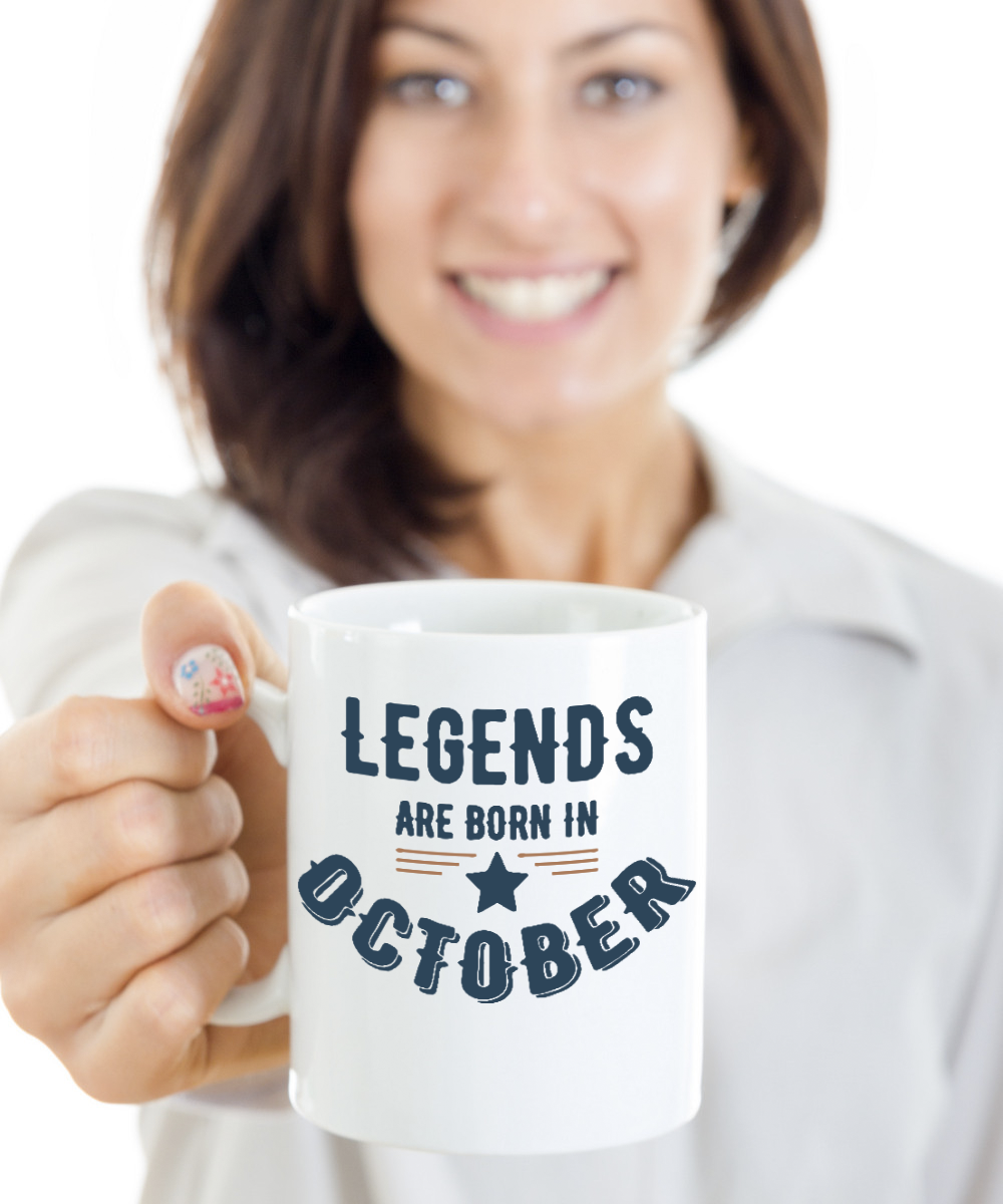 October Legends Birthday-Mug-woman