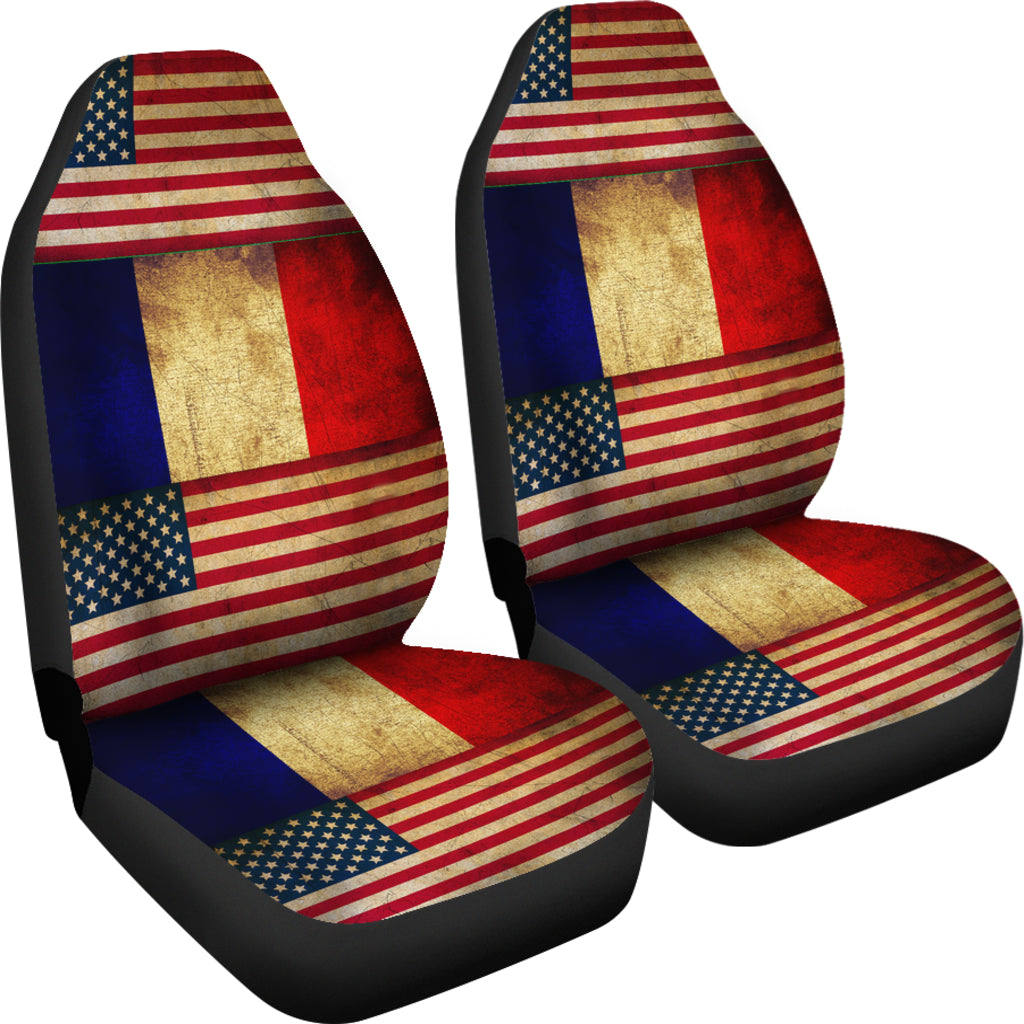 JZP-American-France Flag Seat Cover 01A - JaZazzy 