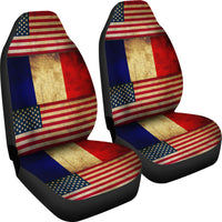 Thumbnail for JZP-American-France Flag Seat Cover 01A - JaZazzy 