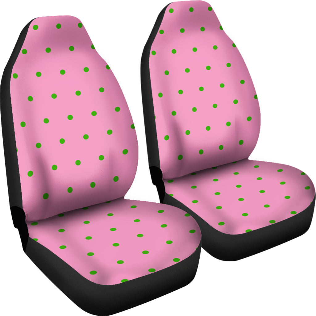 Pink with Green Polka Dot Car-SUV Seat Cover - JaZazzy 