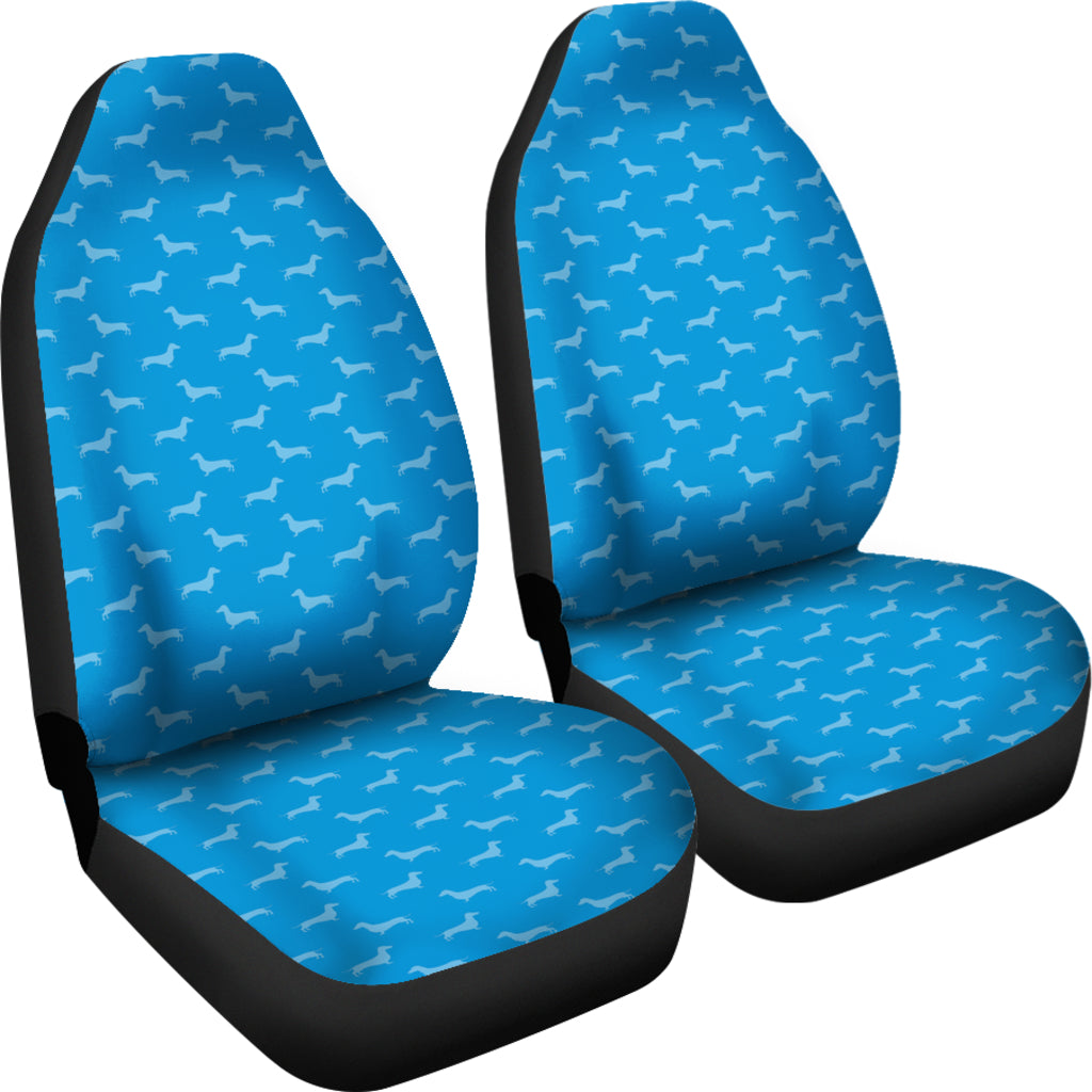Dachshund Pattern Blue Car Seat Covers - JaZazzy 