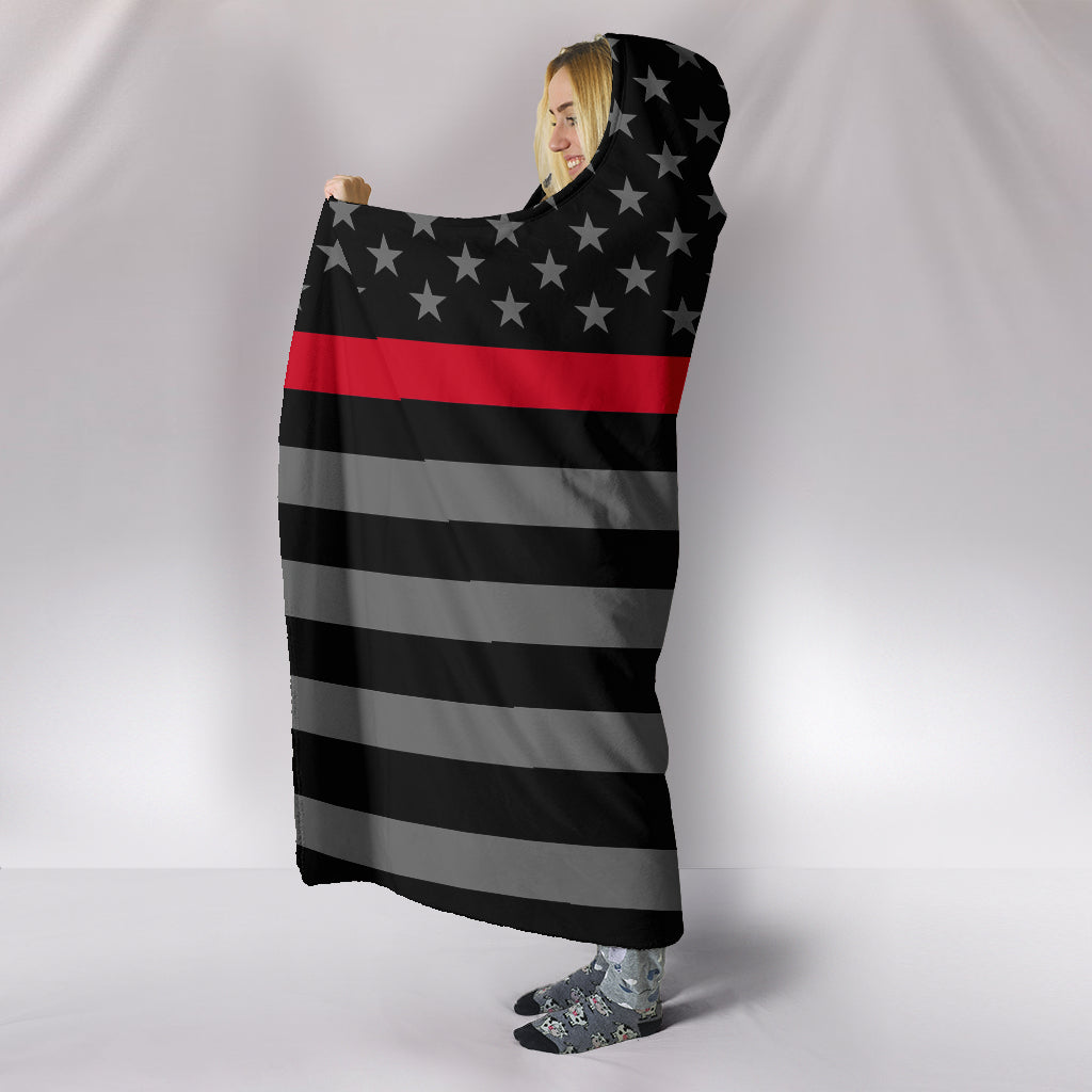 Thin Red Line Hooded Blanket - JaZazzy 
