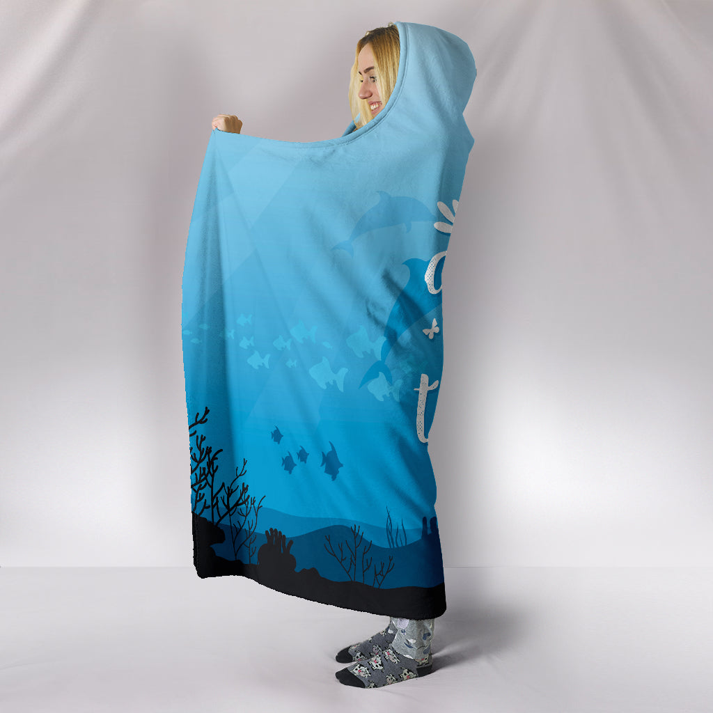 Custom Hoodie Blanket Dolphin Love - JaZazzy 