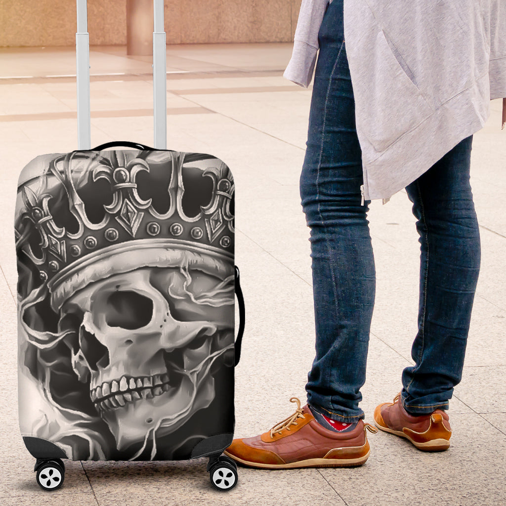 3D Black & White Skull King Design Luggage Covers 007 - JaZazzy 
