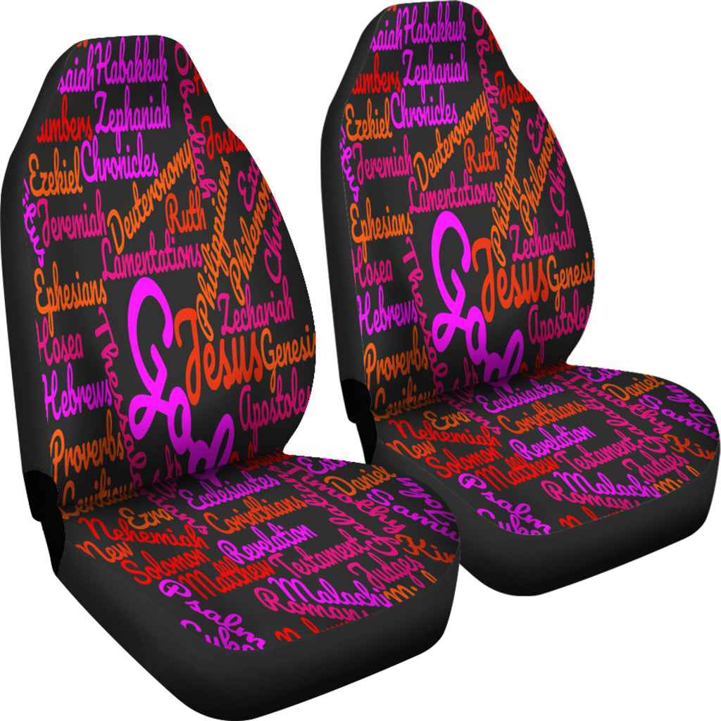 Custom-Made Holy Bible Books Black Mixed Colors Car Seat Cover - JaZazzy 
