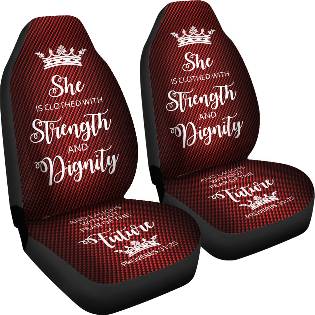 Proverbs 31 Woman  Car-SUV Seat Cover-Red-White - JaZazzy 