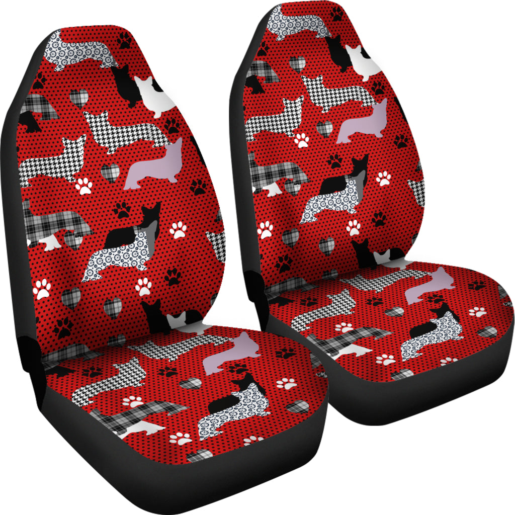 Dogs Red Car Seat Covers - JaZazzy 