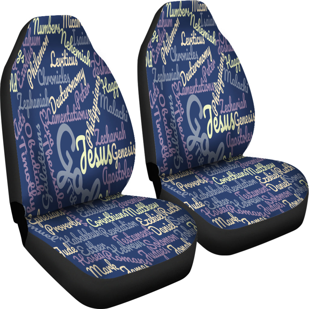 Custom-Made Holy Bible Books Blue Car Seat Cover - JaZazzy 