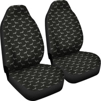 Thumbnail for Dachshund Pattern Black Car Seat Covers - JaZazzy 