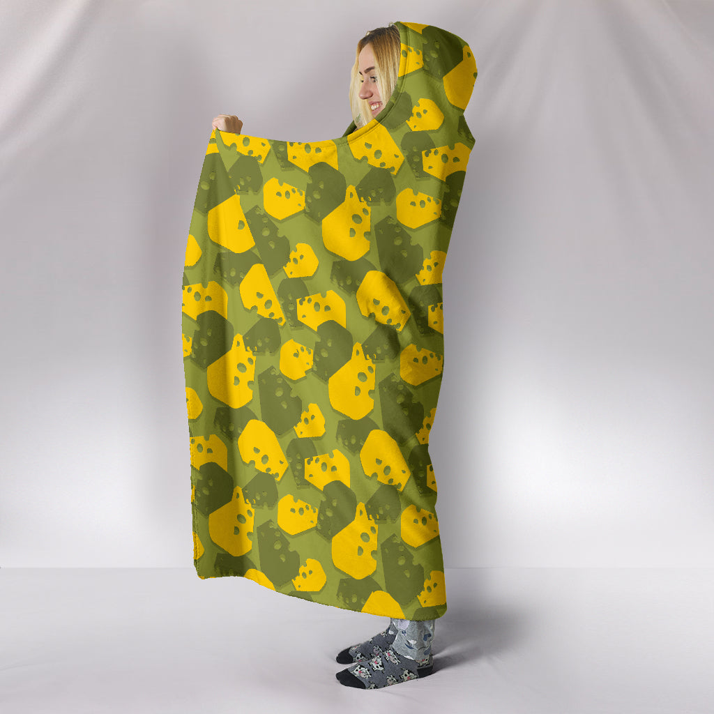 Cheese Head Camo Hooded Blanket_Green-Yellow - JaZazzy 