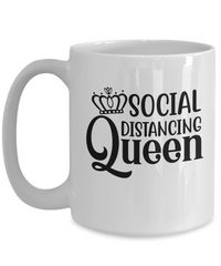 Thumbnail for Funny Mug-social distancing queen-Coffee Cup