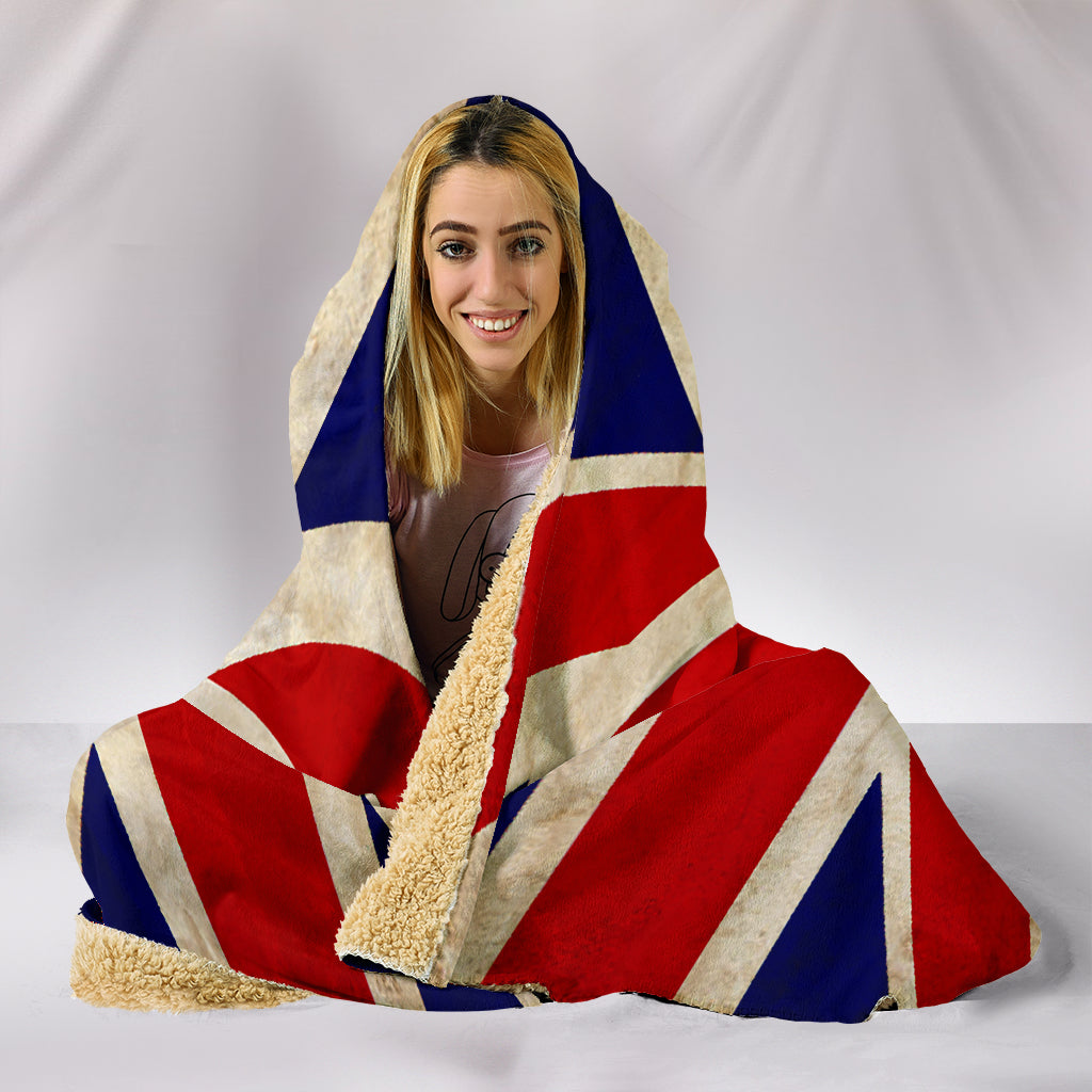 Hoodie Blanket - British Flag_Red-White-Blue - JaZazzy 