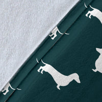 Thumbnail for Dark Green Dachshund Blanket - JaZazzy 