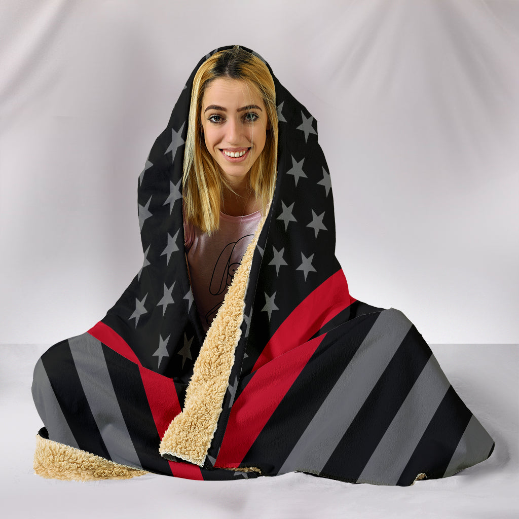 Thin Red Line Hooded Blanket - JaZazzy 