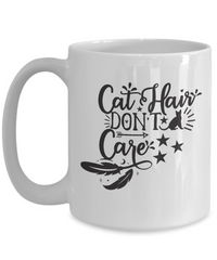 Thumbnail for Funny Cat Mug-Cat Hair Don't Care-Fun Cat Coffee Cup