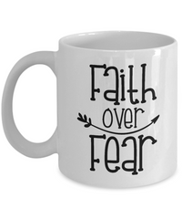 Thumbnail for fun faith cup-Faith Over Fear Coffee Mug