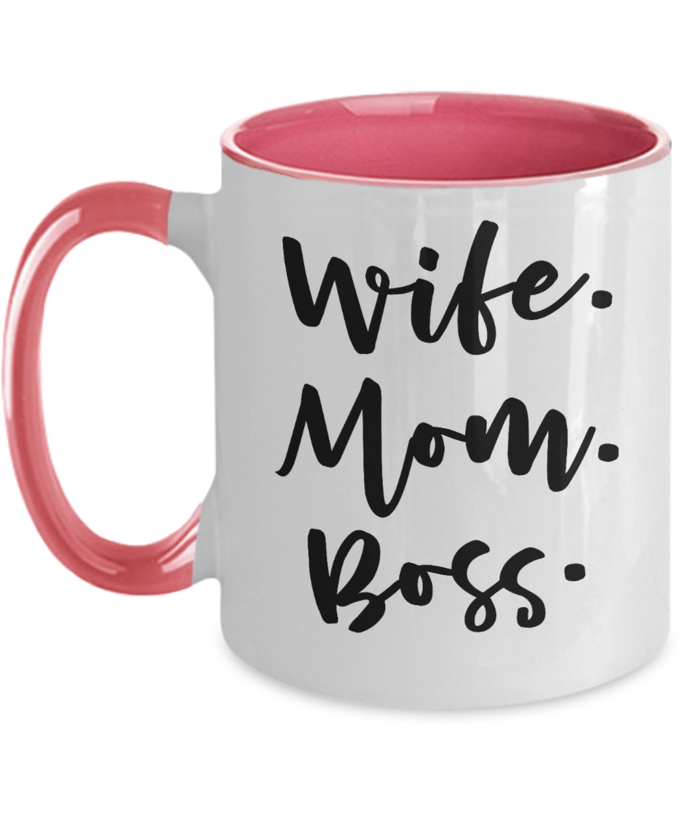 Wife Mom Boss-Two Tone Mug