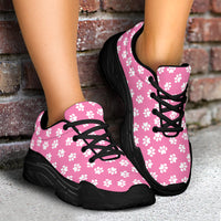 Thumbnail for Pink Paw Print Chunky Sneakers
