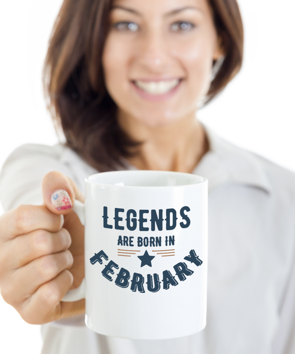 February Legends Birthday Mug 15.oz-woman