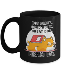 Thumbnail for Fun Mug-Hot Drink-Good Book-Great Dog-Cup