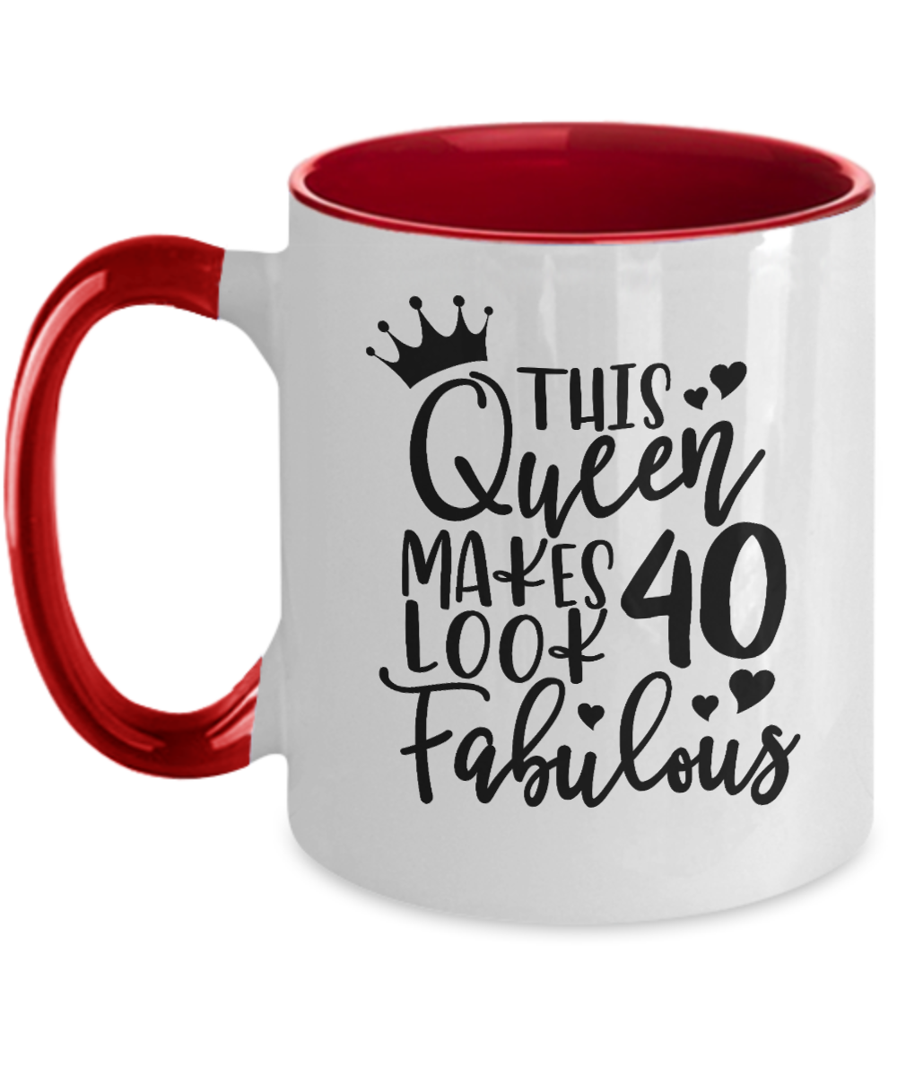 Queen 40 Fabulous two-tone mug