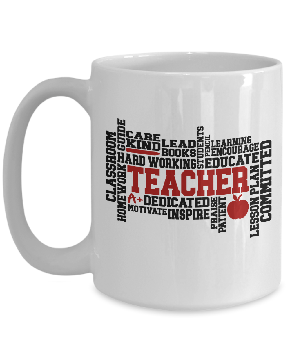 Fun teacher mug- TEACHER-Dedicated