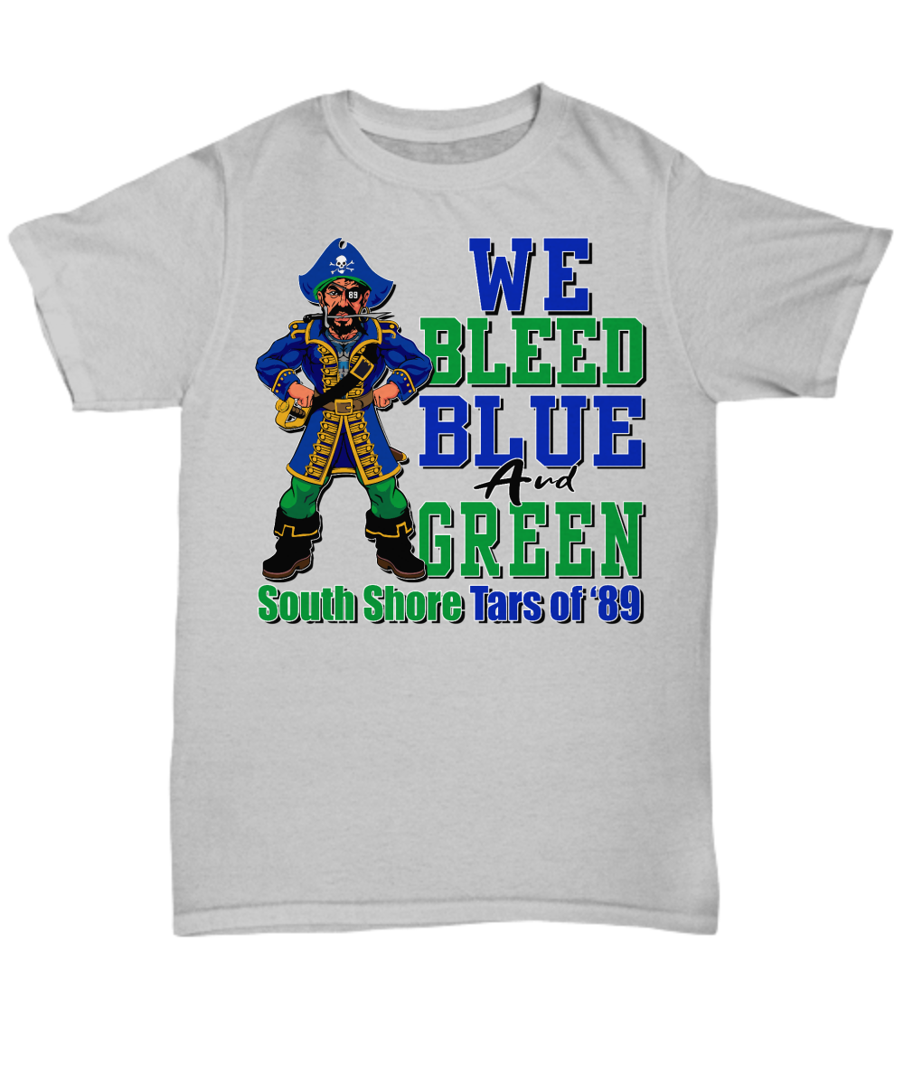 South Shore-We Bleed Blue and Green-tee 2 side