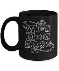 Thumbnail for fun coffee cup-Wife-Mom-Boss-fun mug