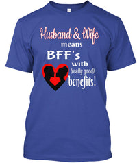 Thumbnail for Husband and Wife BFF's w/Benefits T-Shirts- Black - JaZazzy 