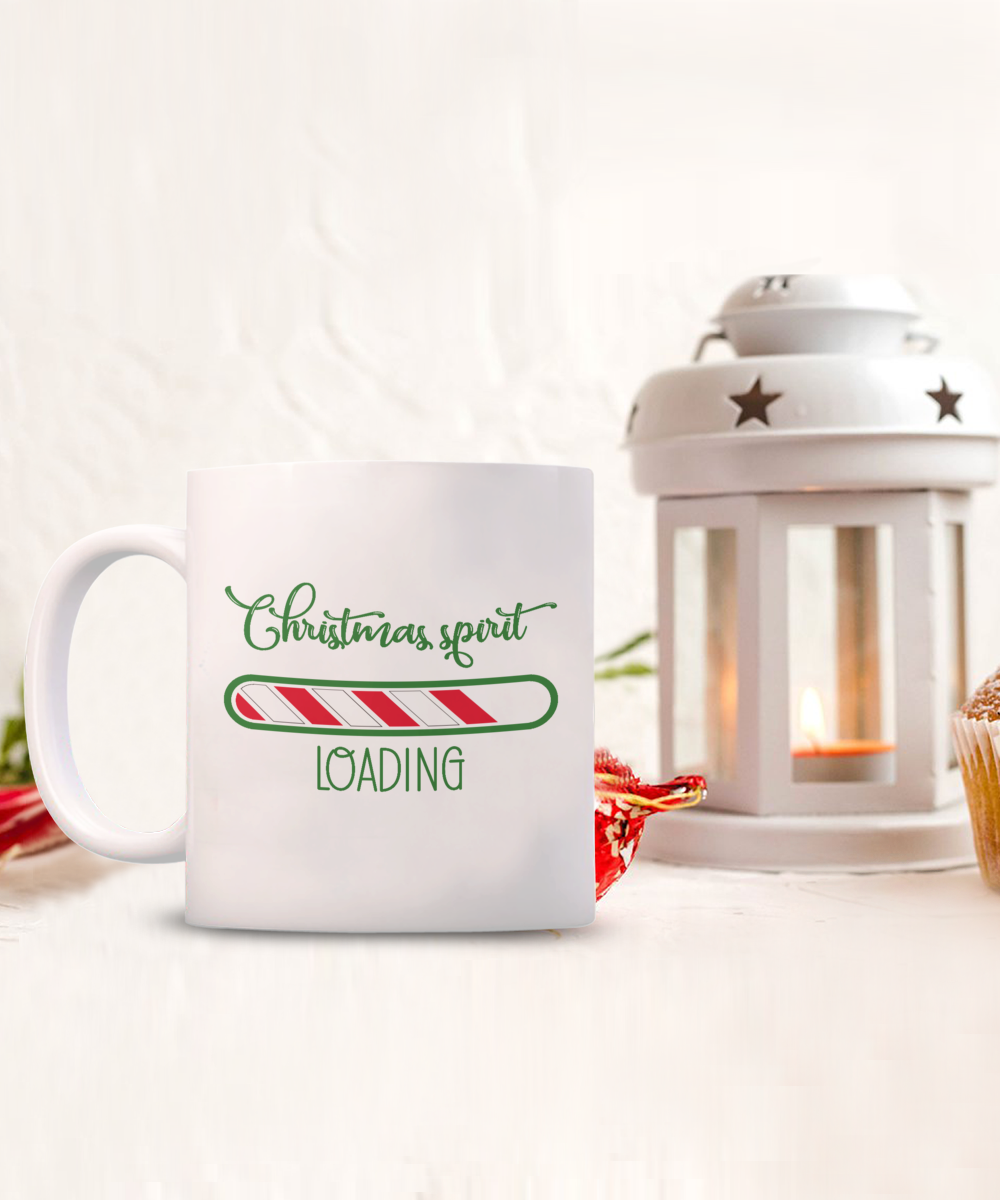 Funny Mug, Christmas spirit loading, Fun Coffee Cup`