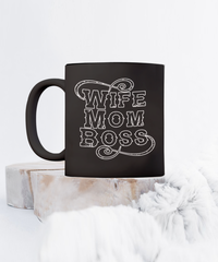 Thumbnail for fun coffee cup-Wife-Mom-Boss-fun mug