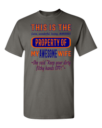 Thumbnail for Adult Unisex T-Shirt_Property of Awesome Wife_CB_Athletic Heather - JaZazzy 