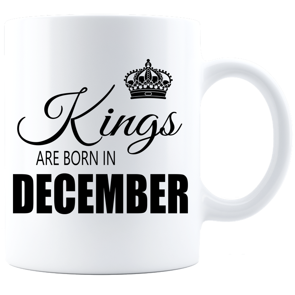 Kings are born in December Coffee Mug - White-Black - JaZazzy 