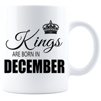 Thumbnail for Kings are born in December Coffee Mug - White-Black - JaZazzy 