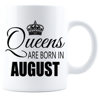 Thumbnail for Queens are born in August 840 Coffee Mug - White - JaZazzy 
