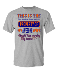 Thumbnail for Adult Unisex T-Shirt_Property of Awesome Wife_CB_Athletic Heather - JaZazzy 