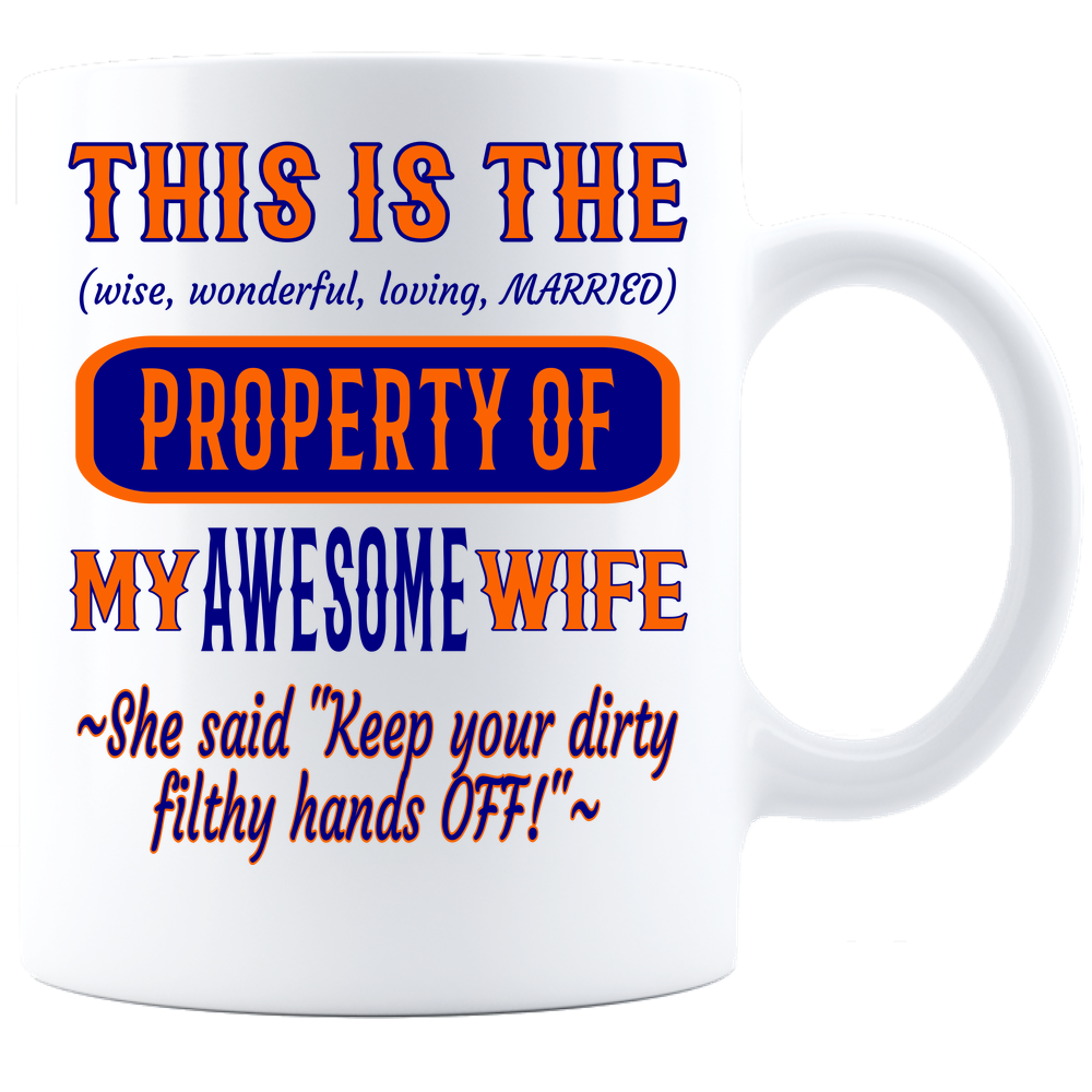 Coffee Mug_Property of Awesome Wife_CB_ White - JaZazzy 