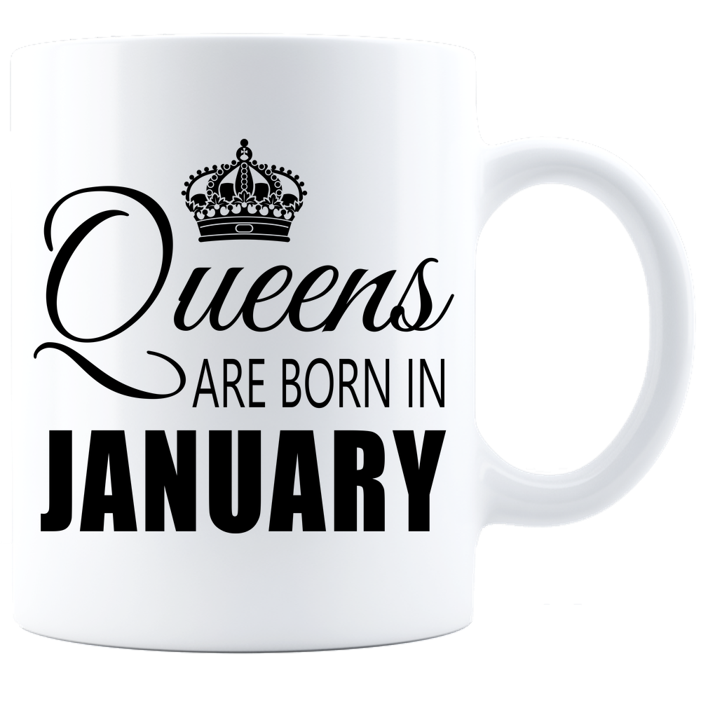 Queens are born in January_T-Shirt_840 Coffee Mug - White - JaZazzy 
